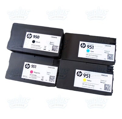 4pk Genuine HP 950 Black & 951 3-Color OfficeJet 8620 8600 8630 