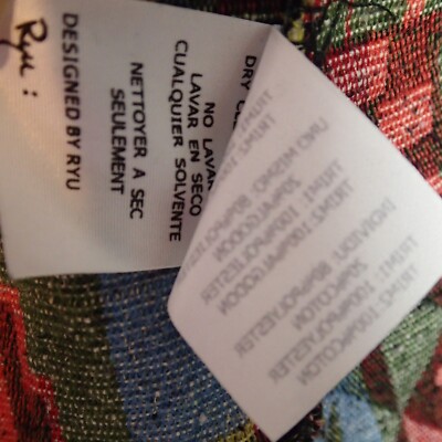 Ryu Jacket tapestry Sz Medium Open Southwestern Fringe Multicolor