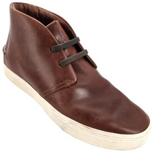 Sperry Men's size 7 Brown Leather Hi Top Fashion Sneakers Casual Shoes STS22734