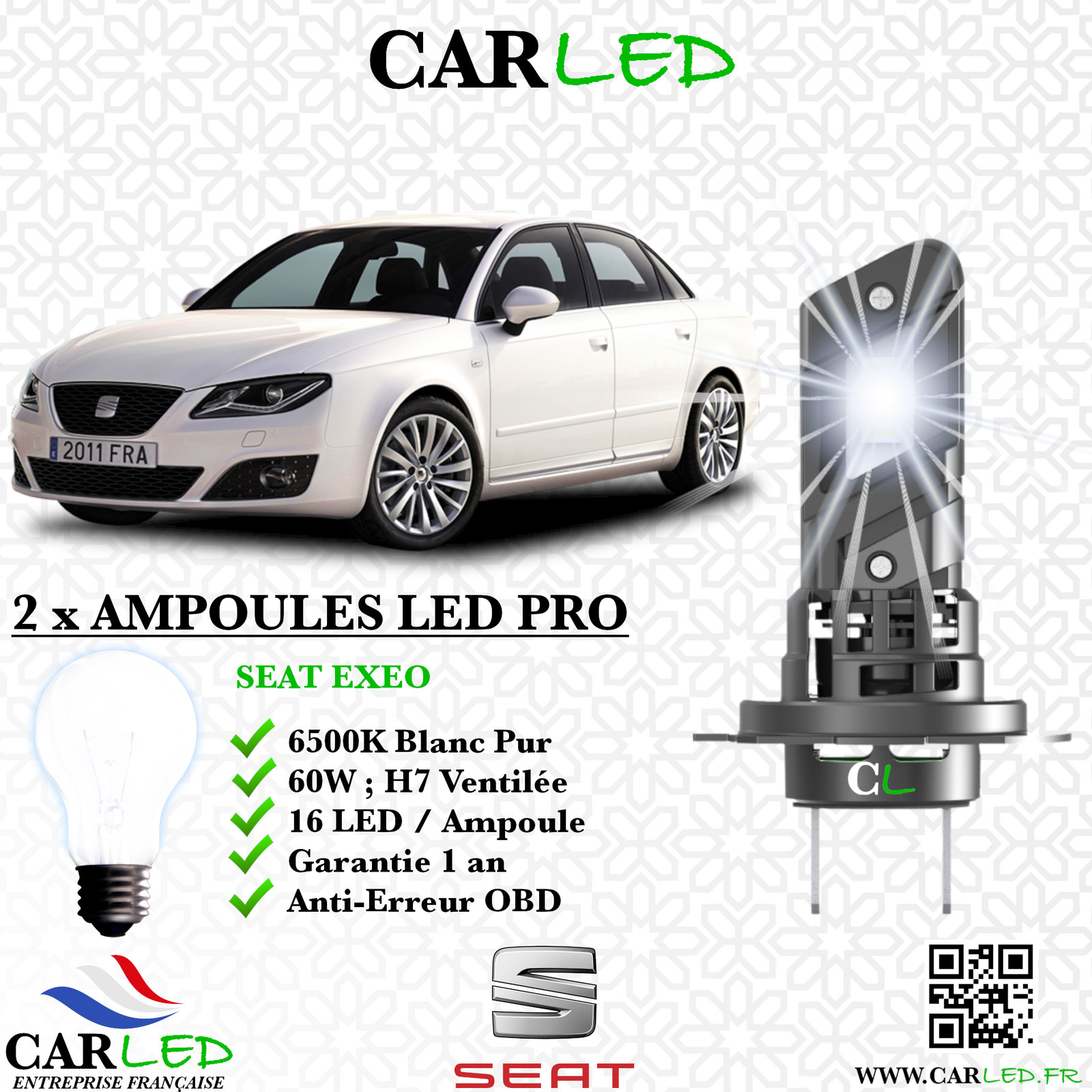 Kit ampoule LED Seat Exeo en aluminium premium avec refroidissement optimisé