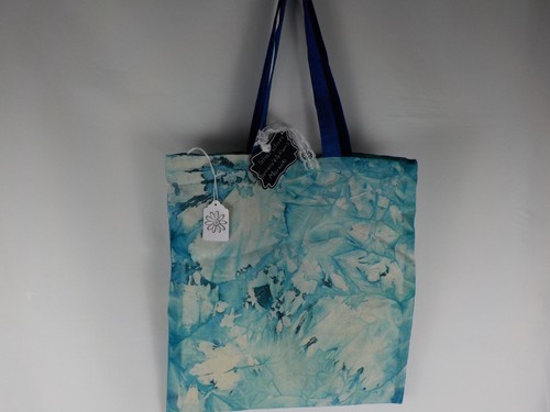 Hand Made Tie Dye Farmers Market Tote Bag Blue Brand New - Picture 7 of 10