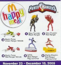 2005 POWER RANGERS MCDONALDS HAPPY MEAL TOYS - U PICK