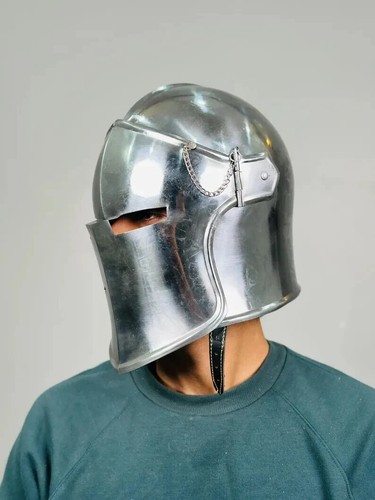 Medieval Barbuta Knight Helmet - 18G Mild Steel LARP & Cosplay Armor - Bild 7 von 7