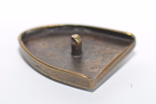 Gürtelschnalle mit Schlaufe + Spitze, ca. 20 mm, altmessing, Mittelalter, Ritter - Picture 5 of 6