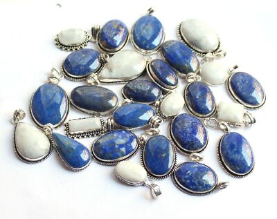 Exclusive Moonstone & Mix Gemstone 925 Sterling Silver Plated Lot Fancy Pendant