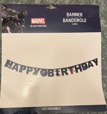 Marvel Black Panther Add-an-Age Birthday Banner  - 24 Pieces