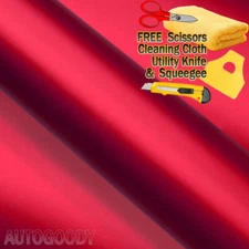 480"x60" Satin Matte Chrome Metallic Red Vinyl Film Wrap Bubble Free 40ft x 5ft