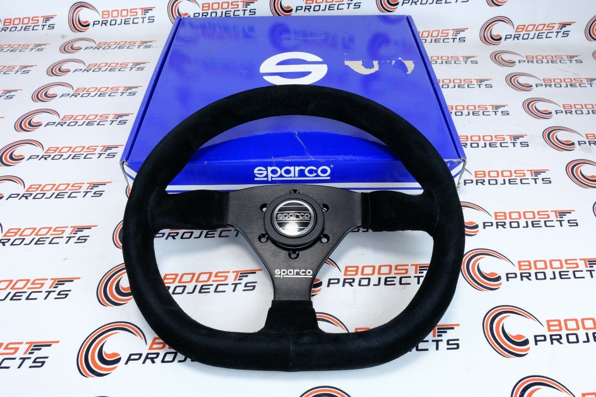 Sparco L360 330mm Flat Suede Steering Wheel w/ NRG Black Quick