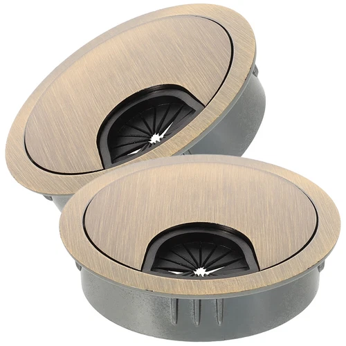  2 Pcs Cable Hole Cover Round Office Decorative Desk Grommet Table Top Wire Cap
