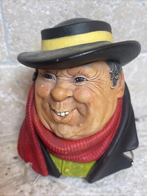 Bossons Chalkware Head Charles Dickens Tony Weller - Vintage 1964 England