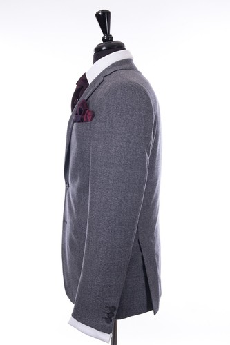 Mens Grey Blue Check Wedding Suit Slim Fit 3 Piece 42R W36 L31 - Picture 8 of 11