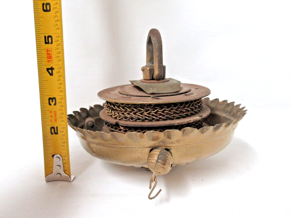 AA ANTIQUE CEILING MOTOR & COVER FOR VICTORIAN HANGING LIBRARY OIL LAMP