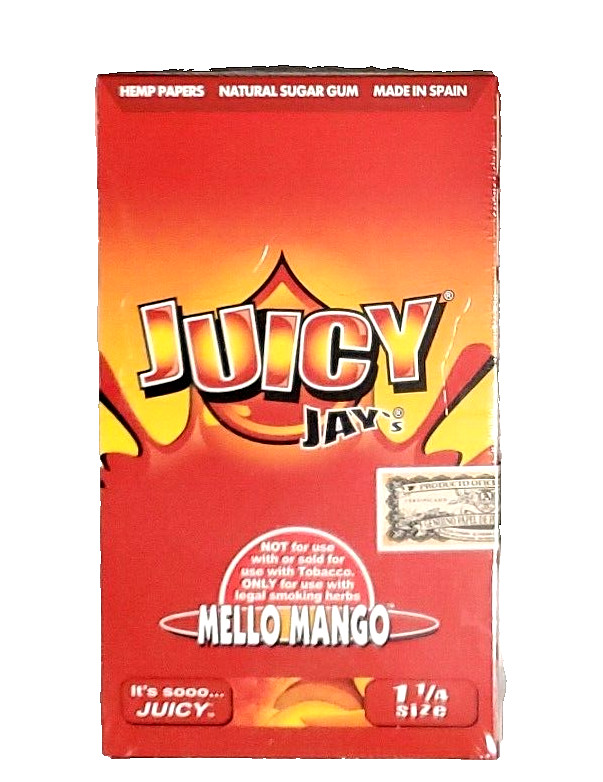 JUICY JAY S  rolling papers 24 Ct Box Mello Mango 1/1/4 size
