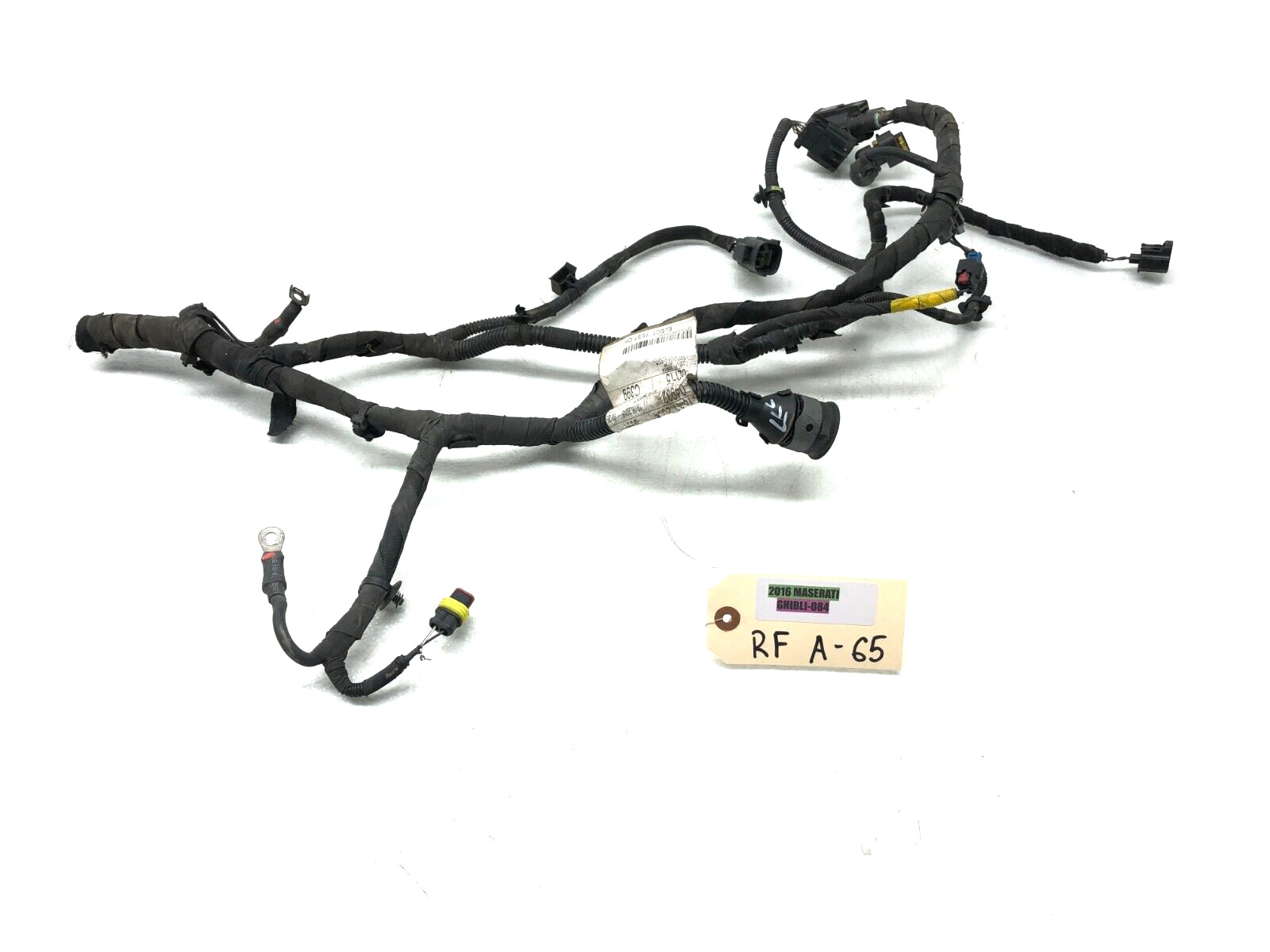 2014-2017 MASERATI GHIBLI S RIGHT PASS FRONT HEADLIGHT PIGTAIL PLUGS WIRE OEM.