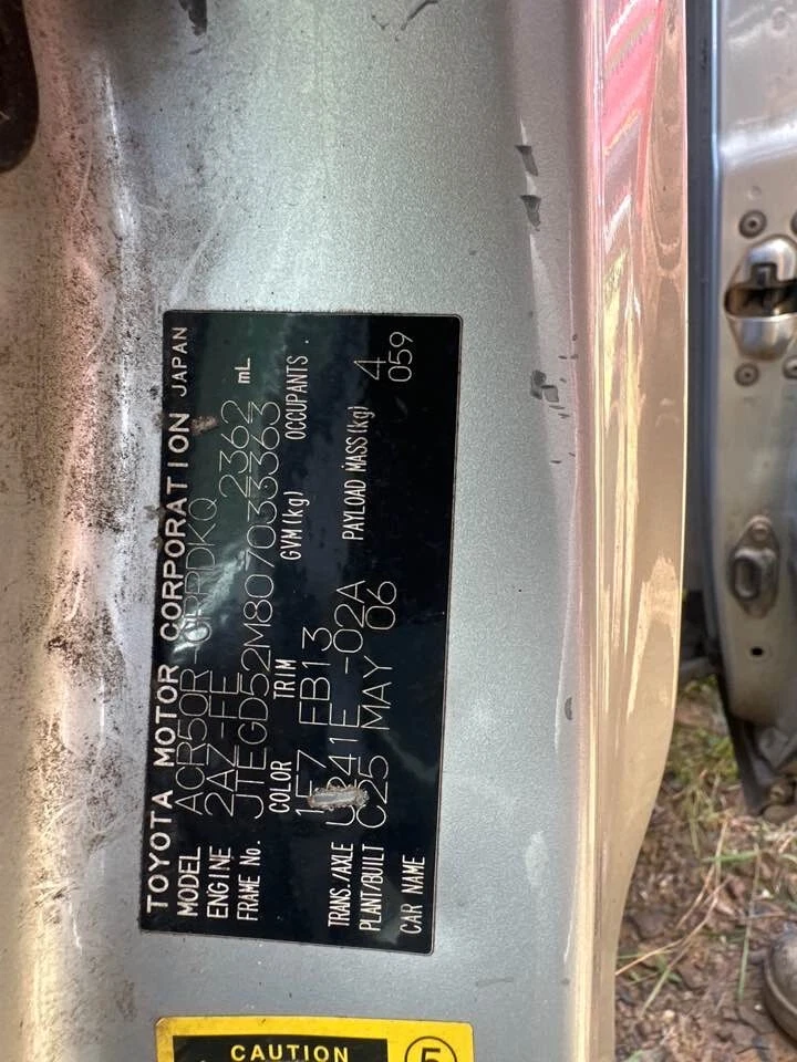 2006 Toyota Tarago ACR50 Front Center Air Con Vent 2007 2008 2009 #B492 - image 3 of 4