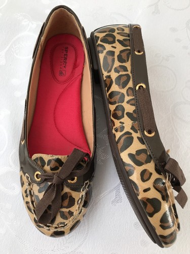 sperry leopard print loafers