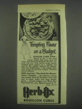 1951 Herb-Ox Bouillon Cubes Advertisement - recipe for Spanish lamb stew