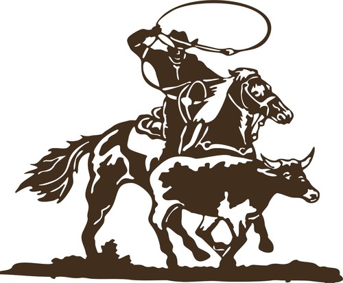 Cowboy Roping Calf Western Rodeo Bull Horse Car Truck Window Vinyl Decal