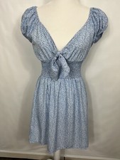 Baby Blue & White Puff Sleeve Ruffle Sundress By Shein Size Med. So Cute (K)