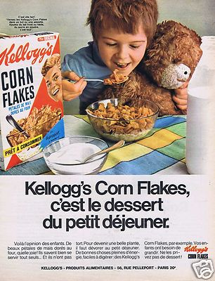 Werbung Advertising 066 1969 Kellogg's Corn Flakes zum Frühstück