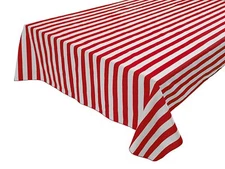 lovemyfabric Cotton 1 Inch Striped Tablecloth for Special Events/Weddings/Dinner