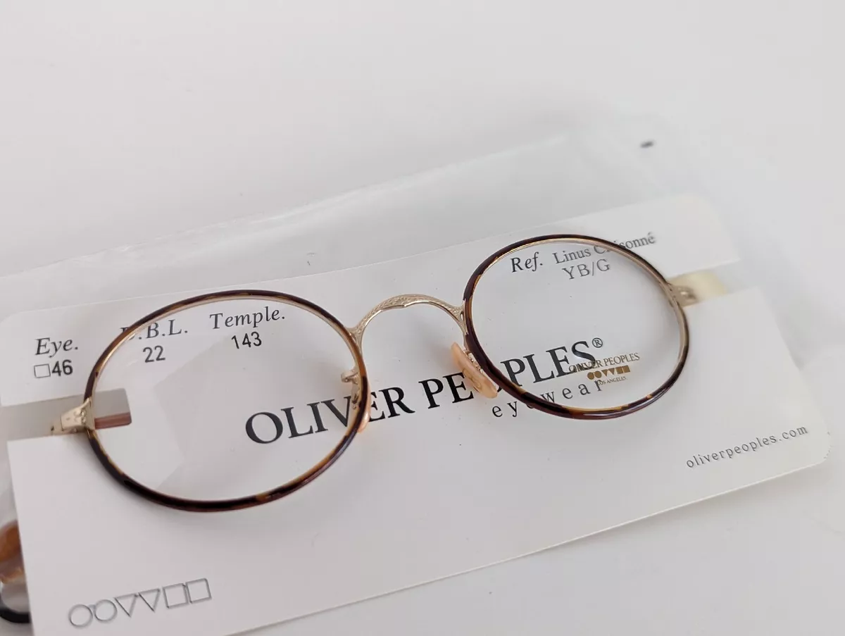 **NOS** Oliver Peoples Linus Cloisonné Eyeglasses Yellow Birch Gold 46-22-143
