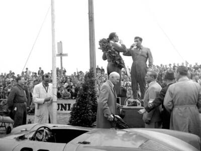 Richard Von Frankenberg And Hans Herrmann Porsche Old Motor Racing Photo