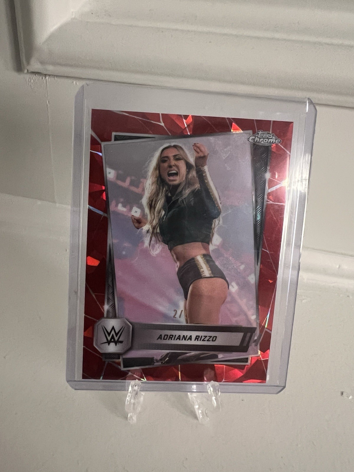 2025 Topps Chrome WWE Adriana Rizzo #18 Red Refractor /5