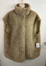 ASOS Design Oversized Borg Gilet in Camel Women’s UK 20 Curve BNWT 