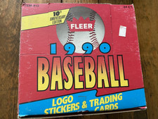 1990 Unopened Fleer Baseball Cello Box 24 Packs