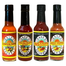 Dave’s Gourmet Insanity Super Hot Sauce Variety 4-Pack - Carolina Reaper,... 