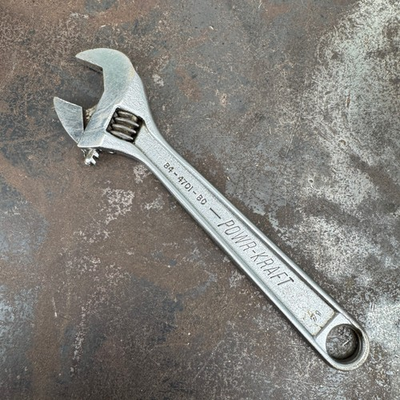 #ad Vtg POWR KRAFT 8quot; Adjustable Wrench 84 4701 8C Forged Steel USA $17.95