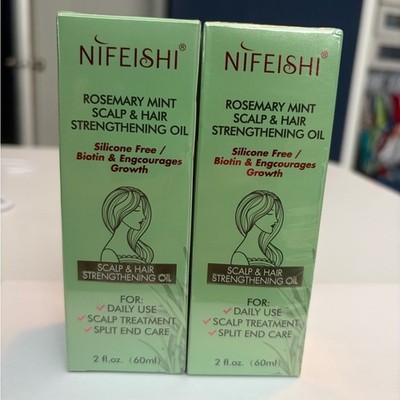 2-Pack Nifeishi Rosemary Mint Scalp & Hair Strengthening Oil 2 oz   New Sealed