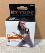 KT TAPE Original Cotton Sports Kinesiology Tape, 20 Pre-Cut Strips 2"x10" Black