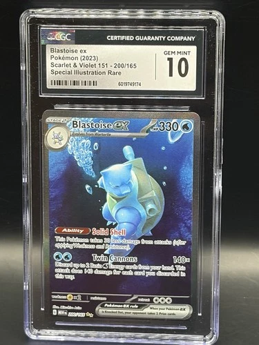 Pokémon Blastoise ex 200/165 SV151 Special Illustration Rare Holo CGC 10 SIR