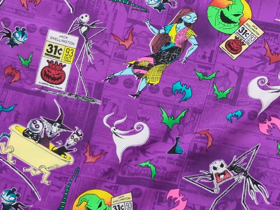 Женский скраб-топ Disney The Nightmare Before Christmas большой короткий рукав для медсестры - Изображение 4 из 4