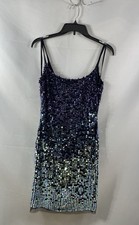 Adrianna Papell Women's Sequin Spaghetti Strap Iridescent Mini Dress NWT Sz 2