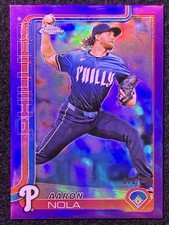 2025 Topps Chrome - Aaron Nola /250 Purple Refractor #286 Philadelphia Phillies