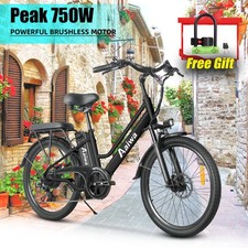 24 inch 750W 48V Electric Bike City Bicycle for Adults Commuter Ebike 70Mi 22MPh