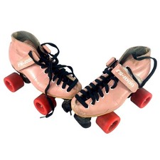 Vintage 80s Riedell RS 1000 Womens Size 7 Pink Roller Skates Quad Roller Derby