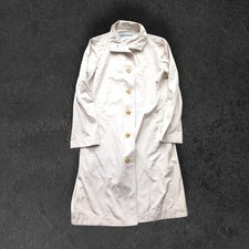 USED ISSEY MIYAKE STAND-COLLAR COAT, WOMEN'S SIZE 2, WHITE, UNLINED GOOD