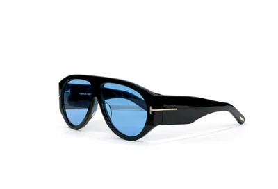 Tom Ford Bronson Gafas de Sol TF1044 Negro Oscuro/Azul 60-12-140mm Nuevo - Imagen 1 de 4