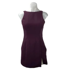 Amanda Uprichard Women's Purple Sleeveless Backless Mini Bodycon Sheath Dress M
