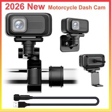 Motorcycle Dash Cam 2K HD 140  Wide Angle 64GB SD Card 3 Brackets Waterproof