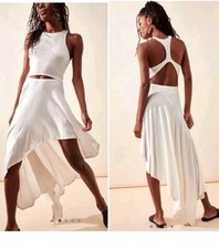Free People Bethany Midi Dress White Size S Small NWT Cut Out Racerback