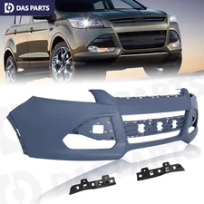 Primed Front Bumper Cover W/Bracket W/O Sensor Holes For 2013-2016 Ford Escape