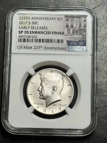 2017 S Kennedy Half Dollar NGC SP70 Enhanced Finish 225th Anniversary Set (1625)