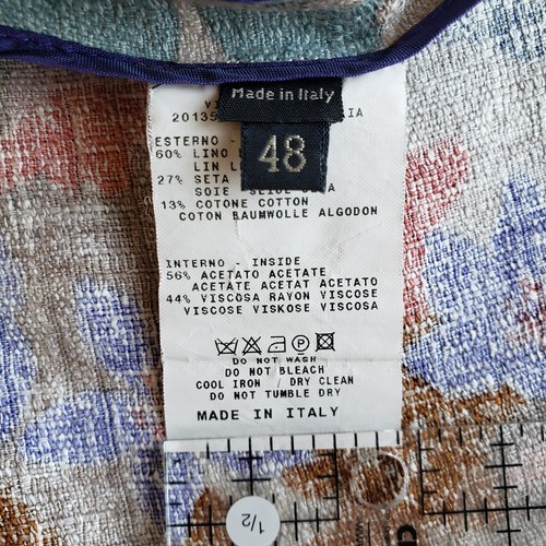 Etro Milano Duster Jacket 48/12 Linen Silk Blend VTG Floral Dopamine Dressing - Picture 6 of 14