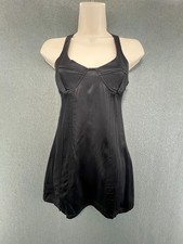 Zara Satin Halter Mini Dress Black Corset Y2K Party Going Out XS
