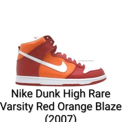 Nike Dunk High Rare ''Varsity Red Orange Blaze'' (2007) EUC M7.5/W9 309432-612 